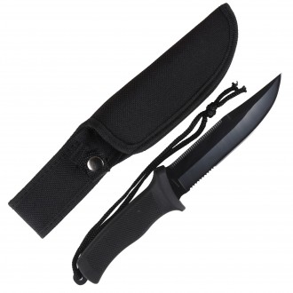 Nóż bojowy z pochwą CORDURA BLACK