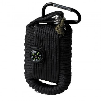 Mil-Tec SURVIVAL PARACORD Black Zestaw survivalowy.