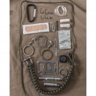Mil-Tec SURVIVAL PARACORD Black Zestaw survivalowy.