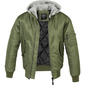 Brandit MA1 Sweat Hooded Jacket olive/grey