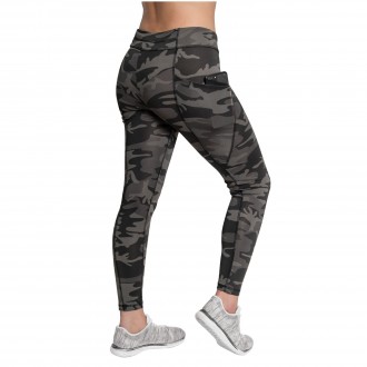 ROTHCO WORKOUT legginsy z kieszeniami BLACK CAMO