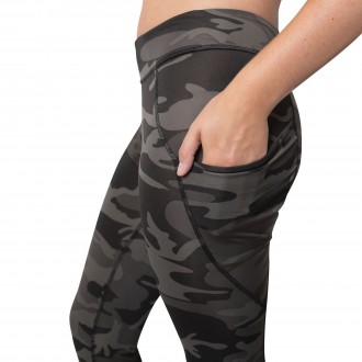 ROTHCO WORKOUT legginsy z kieszeniami BLACK CAMO
