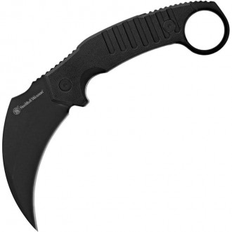 Nóż Smith & Wesson EXTREME OPS karambit, gładkie ostrze, czarny