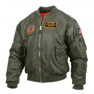 Kurtka z naszywkami ROTHCO MA1 FLIGHT SAGE GREEN