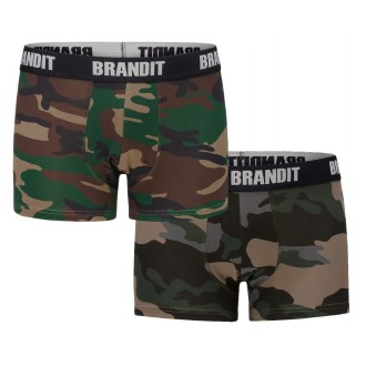 Brandit Bokserki Bokserki Logo woodland-darkcamo