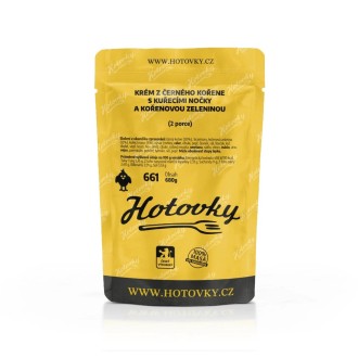 Hot dogi - Krem z czarnych korzeni, nightshade z kurczaka, warzywa korzeniowe, 2 porcje
