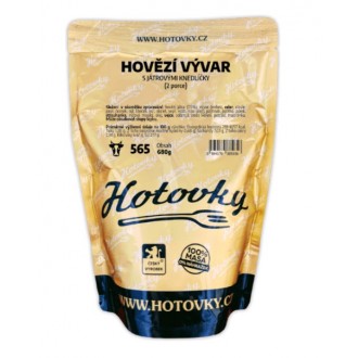 Rosół wołowy z knedlami z wątróbki (2 porcje)