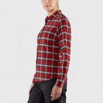 Fjällräven Övik Flannel Shirt Woman głęboka czerwień