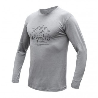 Koszulka Sensor MERINO ACTIVE VAN LIFE, długi rękaw, szary
