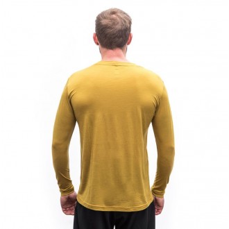 Koszulka Sensor MERINO AIR TRAVELLER, długi rękaw, musztardowa