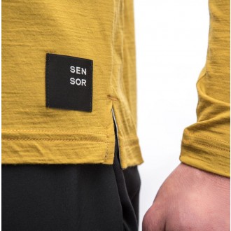 Koszulka Sensor MERINO AIR TRAVELLER, długi rękaw, musztardowa