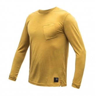 Koszulka Sensor MERINO AIR TRAVELLER, długi rękaw, musztardowa